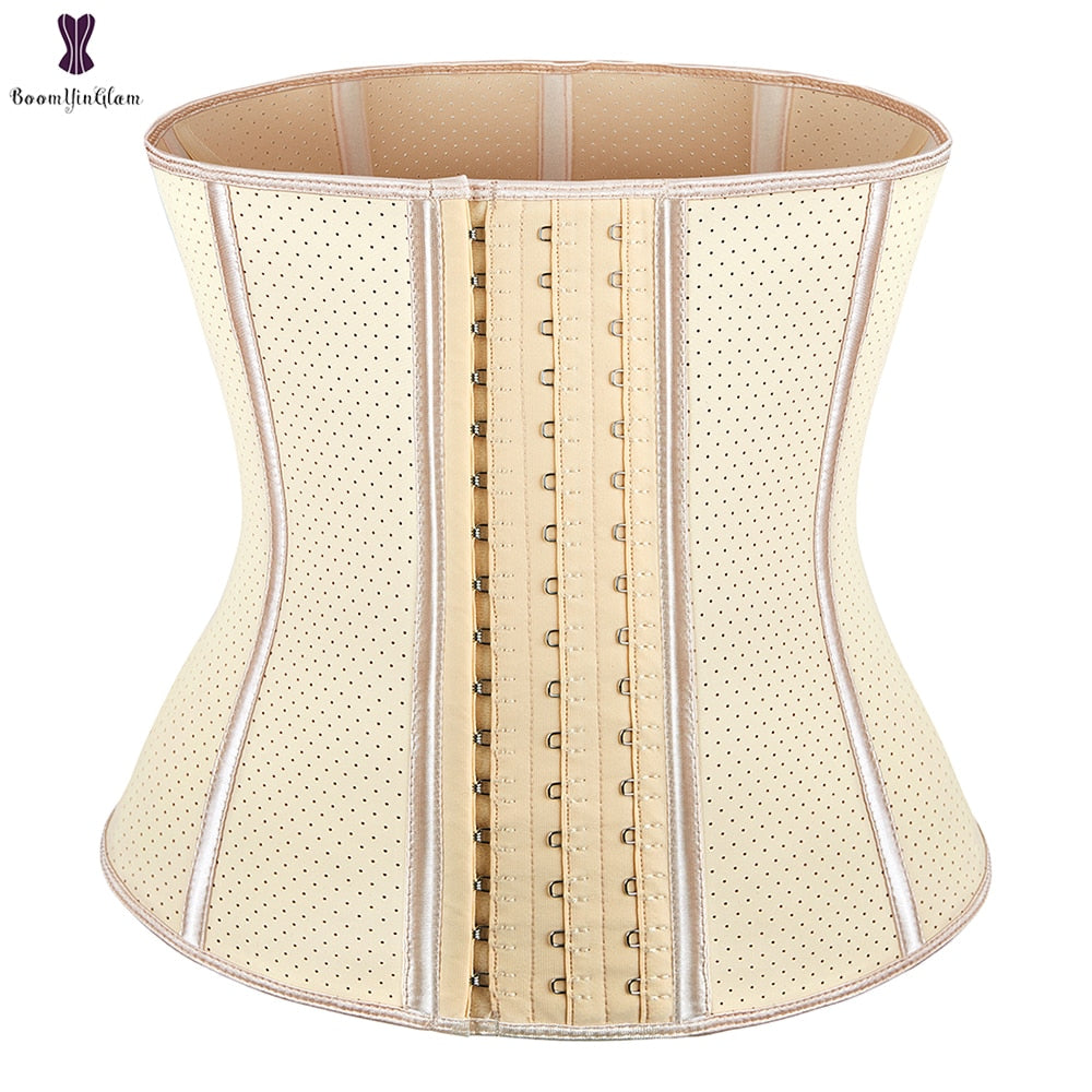 Black/Nude Color Women's Breathable Elastic Waist Trainer Cincher 3XS to 3XL Latex Shapewear Steel Boned Corset