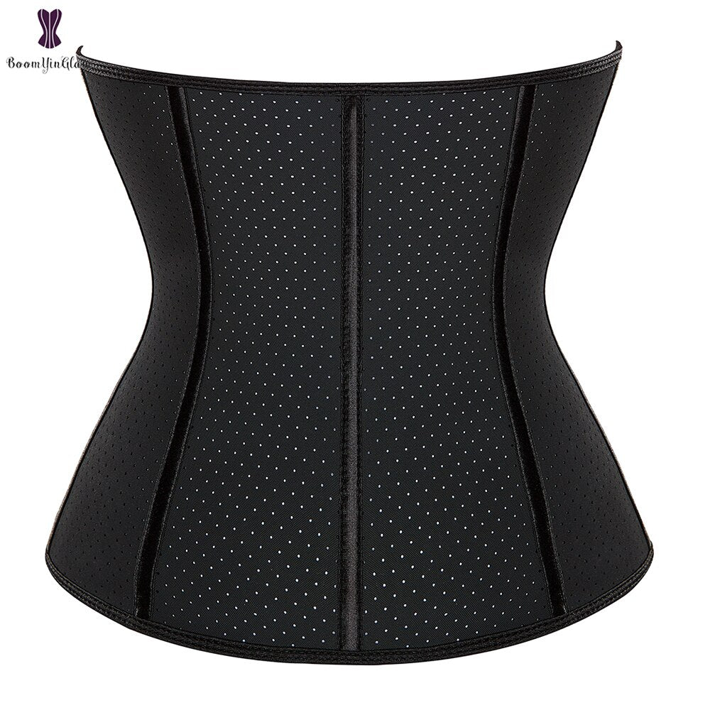 Black/Nude Color Women's Breathable Elastic Waist Trainer Cincher 3XS to 3XL Latex Shapewear Steel Boned Corset