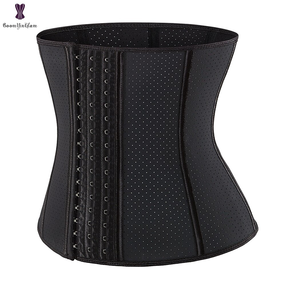 Black/Nude Color Women's Breathable Elastic Waist Trainer Cincher 3XS to 3XL Latex Shapewear Steel Boned Corset