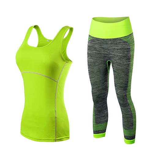 Fitness Clothing Stripe Sleeveless Tennis Yoga Vest+Pants Running Tight Jogging Workout Clothes For Women Tracksuit Sport Suit