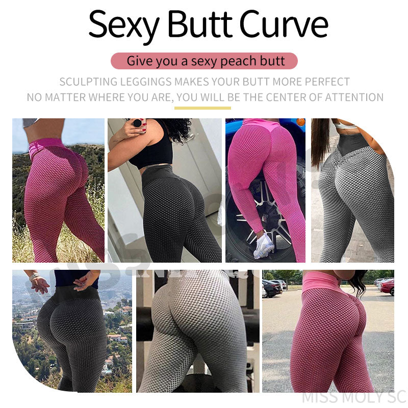 Women High Waist Leggings No See Through Thick Fitness Legging Butt Seamless Legins Workout Gym Scrunch Booty Push Up Pants