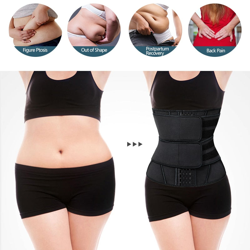 13 Steel Boned Waist Trainer Corset Cincher Sauna Sweat Faja Sport Girdle Slimming Shaper Abdominal Trimmer Belt Straps Modeling