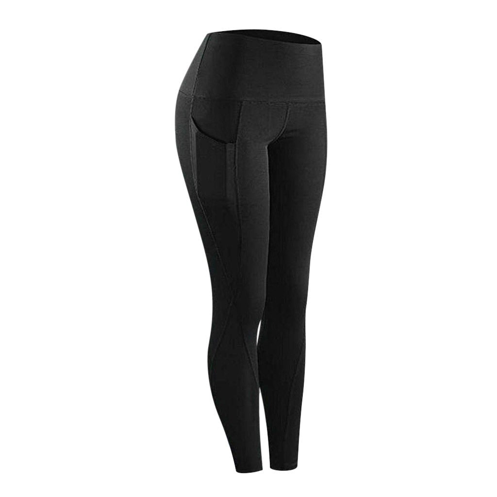 High waist sports legging with pocket for women fashion new female workout stretch Yoga pants plus size Elastic fitness leggings