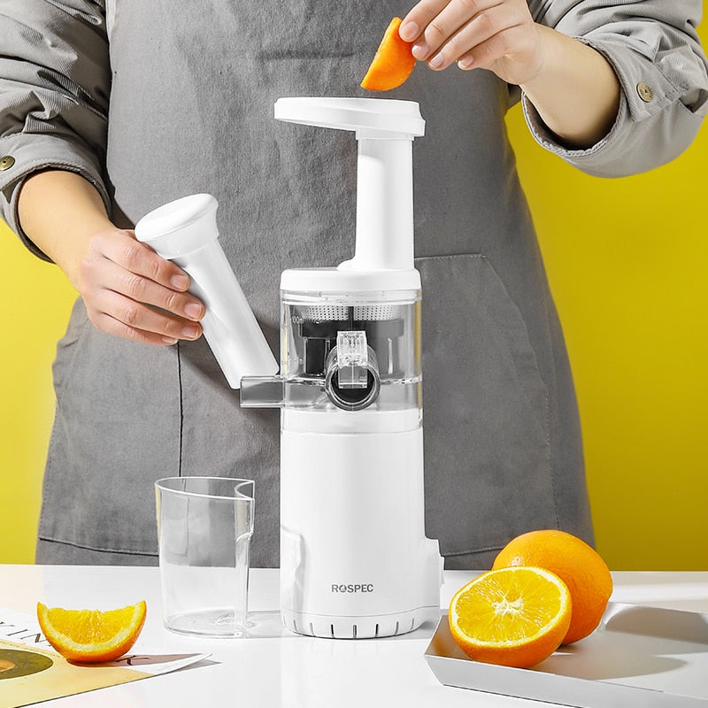 ROSPEC Wireless Electric Mini Slow Juicer USB Rechargeable Masticating Juicer Juice Extractor Portable For Fruit and Vegetable