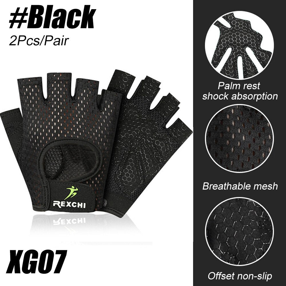 1Pair Gym Gloves Fitness Weight Lifting Gloves Body Building Training Sports Gloves Workout Half Finger Hand Protector Men Women