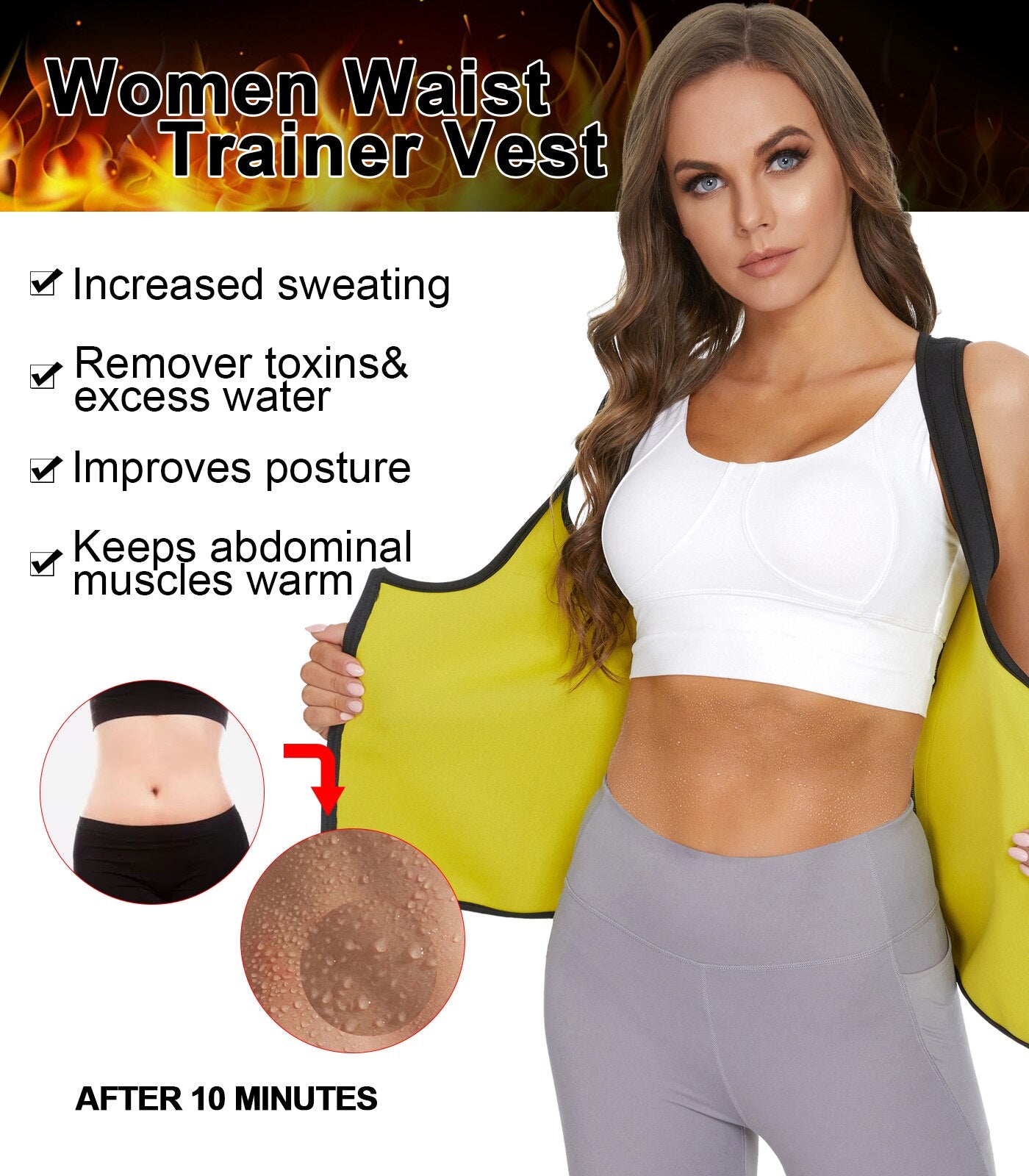 SEXYWG Women Body Shaper Waist Trainer Sauna Top Weight Loss Tank Top Fat Burning Neoprene Sauna Sweat Top