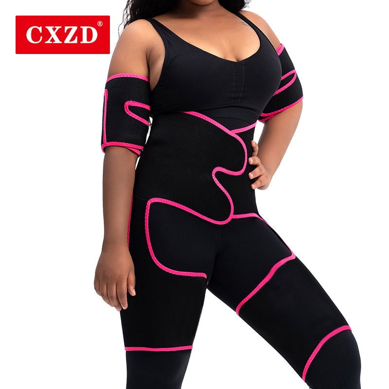 CXZD 2022 New Sauna Waist Trainer Corset Sports Abdomen Belt Thigh Shapers Forming Workout Fitness Tummy Control Strap Slimming